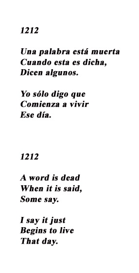 Emily Dickinson: "Una palabra está muerta"_traducción por Pedro González_de la revista Elegomata